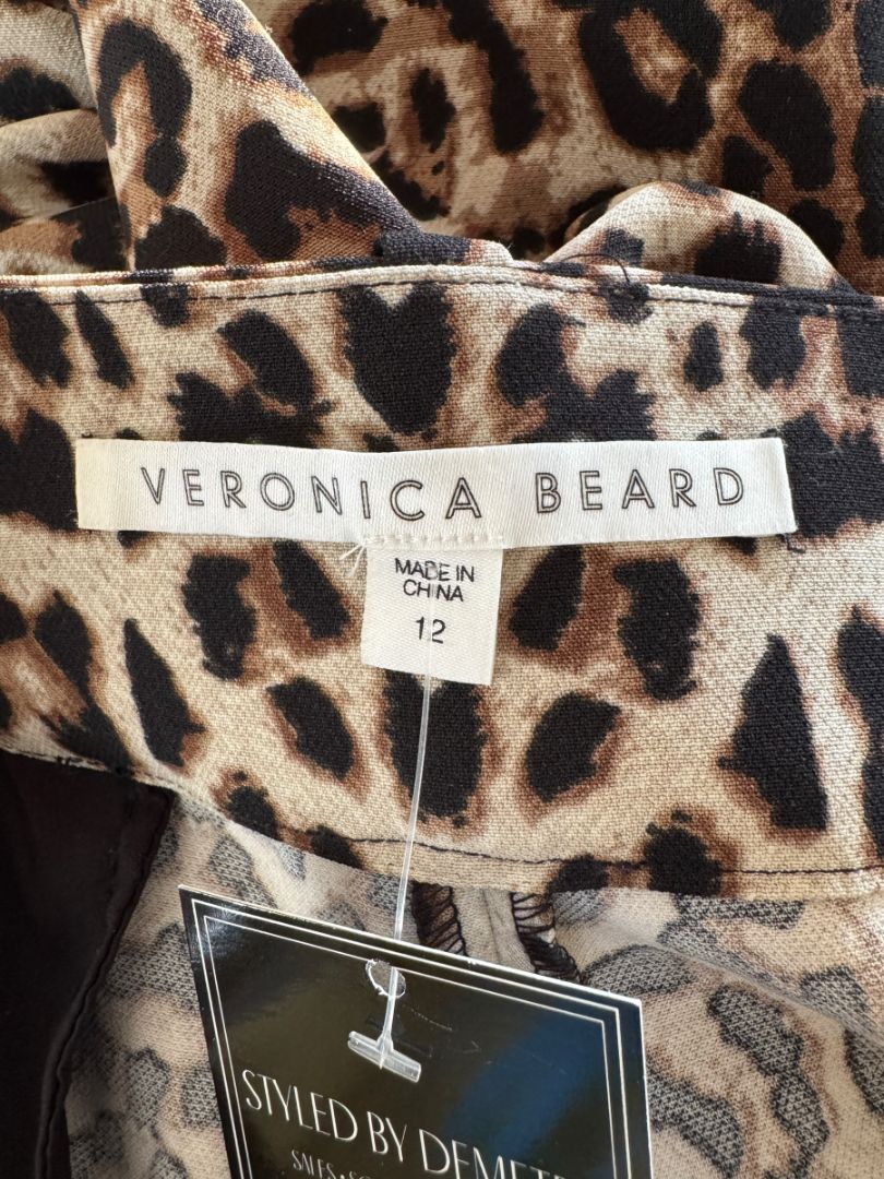 Veronica Beard Leopard Print Stretch Ankle Pants – Size 12