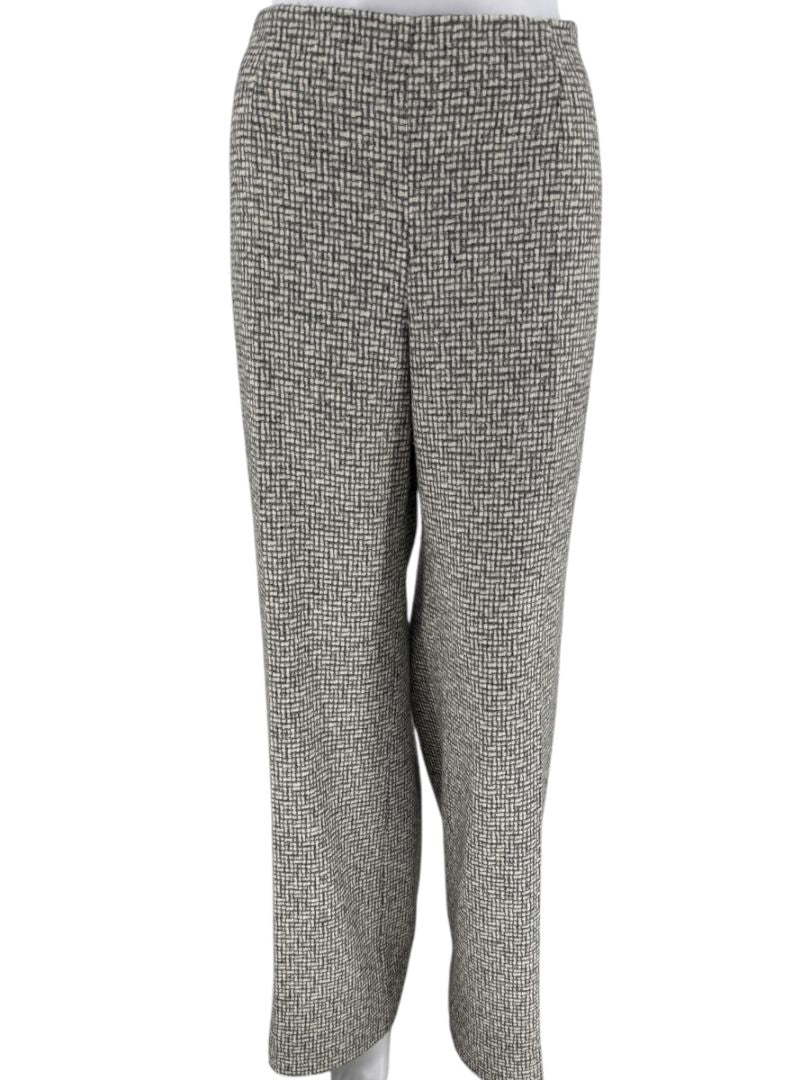Paule Ka Gray and Ivory Textured Wide-Leg Trousers – Size 44