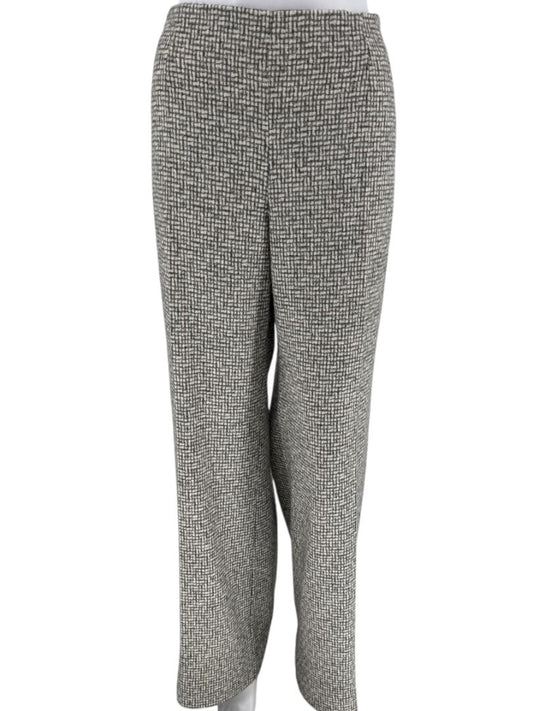 Paule Ka Gray and Ivory Textured Wide-Leg Trousers – Size 44