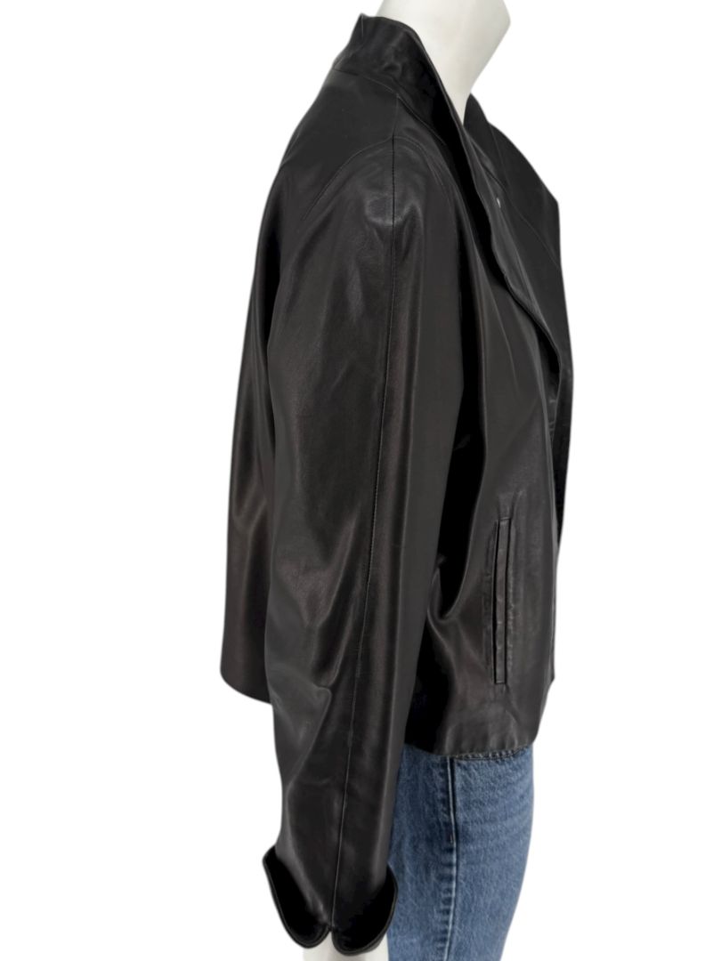 Peter Cohen Black Leather Cropped Jacket – Size M