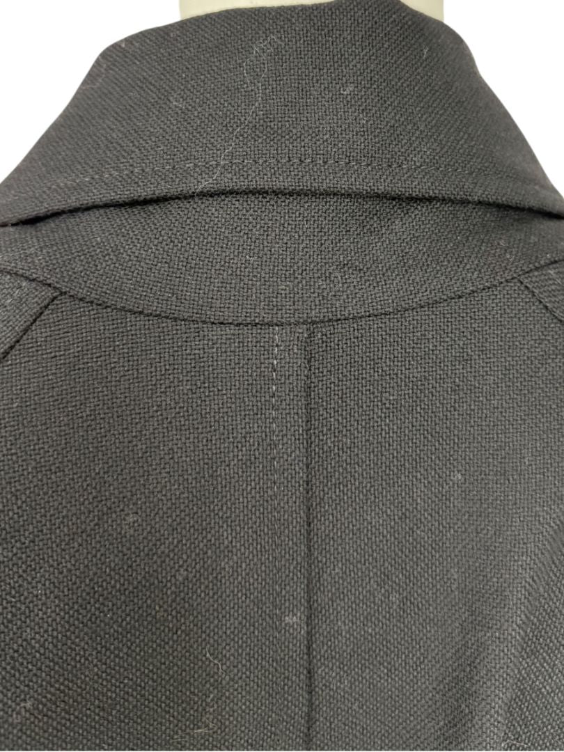 Pamella Roland Black Double-Breasted Grommet Detail Coat – Large