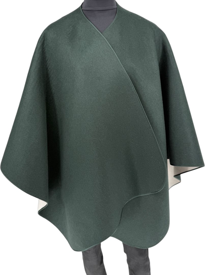 Pamella Roland Forest Green Wool Cape – O/S