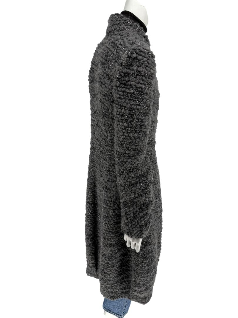 Armani Collezioni Gray Bouclé Knit Coat – Size 10