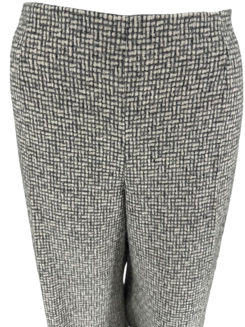 Paule Ka Gray and Ivory Textured Wide-Leg Trousers – Size 44