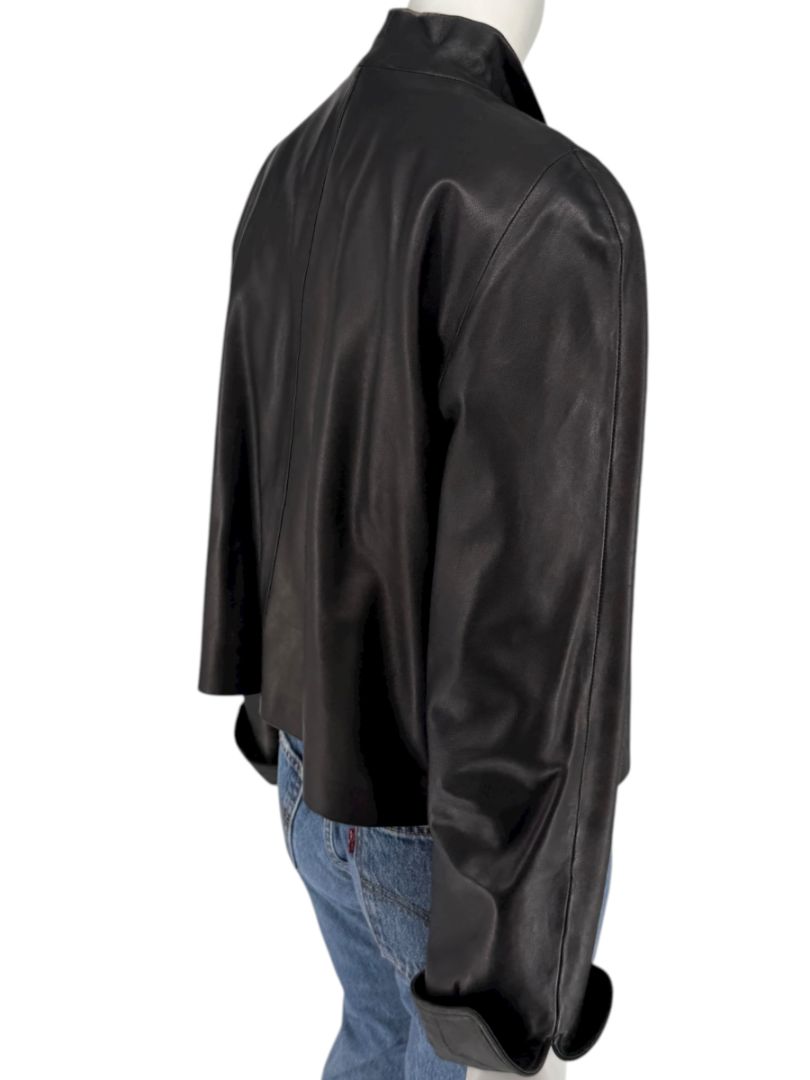 Peter Cohen Black Leather Cropped Jacket – Size M