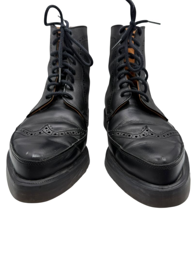 George Cox x Yohji Yamamoto Black Leather Brogue Boots – Size 6.5 Men’s