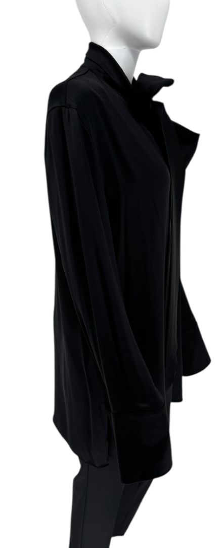 Jil Sander Silk Tie-Neck Blouse in Black – Size 34