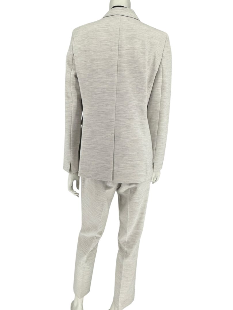 Akris Punto Light Grey Mélange Blazer & Pants Suit Set – Size US 10