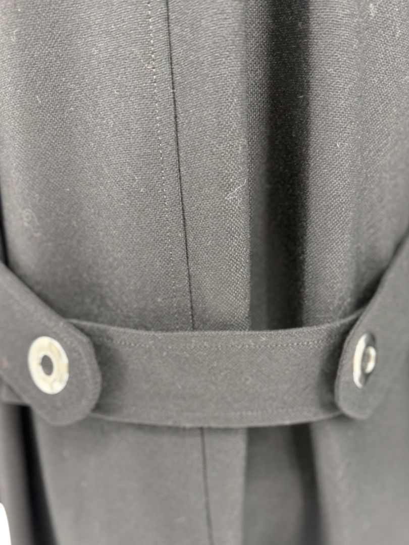 Pamella Roland Black Double-Breasted Grommet Detail Coat – Large