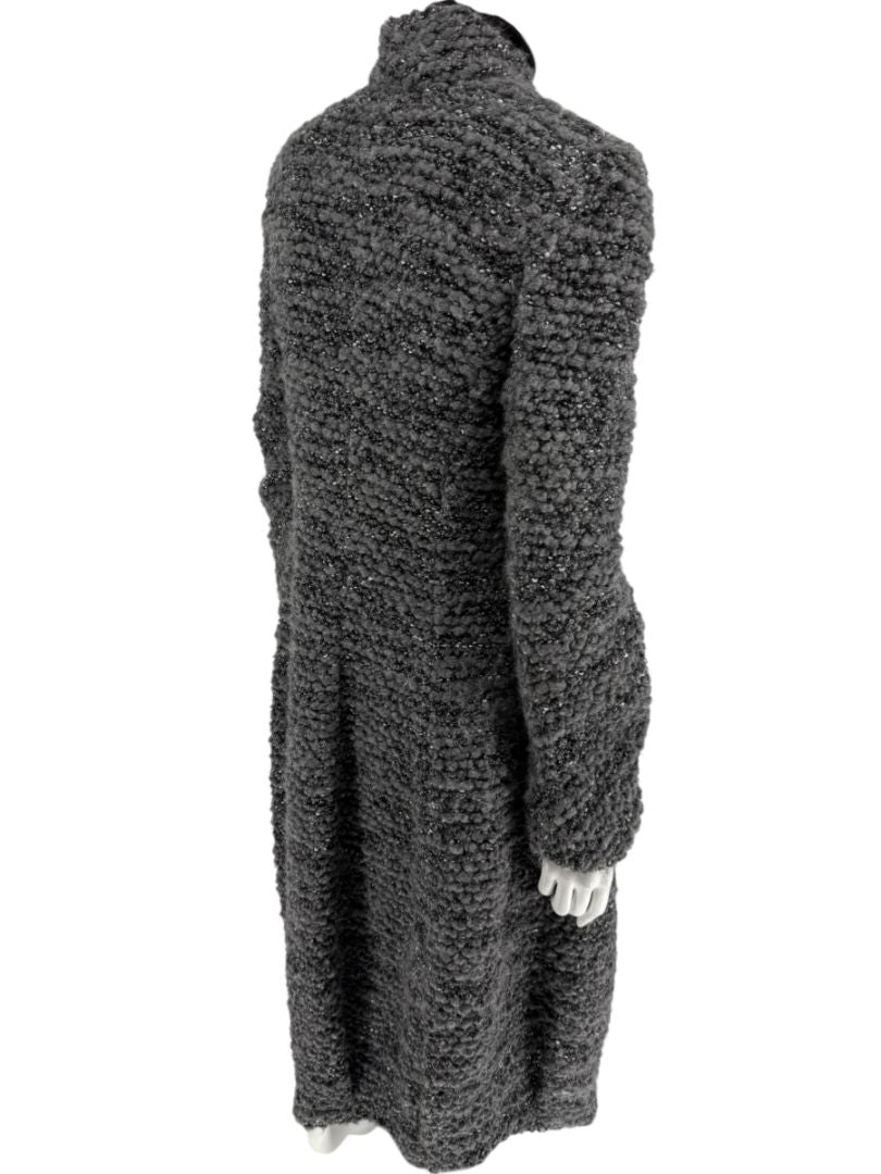 Armani Collezioni Gray Bouclé Knit Coat – Size 10