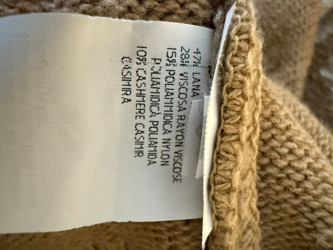 Misselle Les Copains Tan Embellished Crest Sweater Vest – Size L