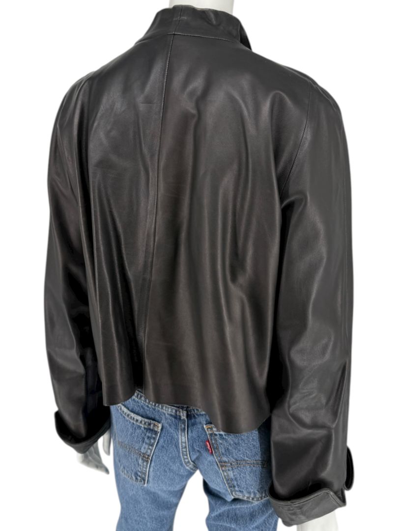 Peter Cohen Black Leather Cropped Jacket – Size M