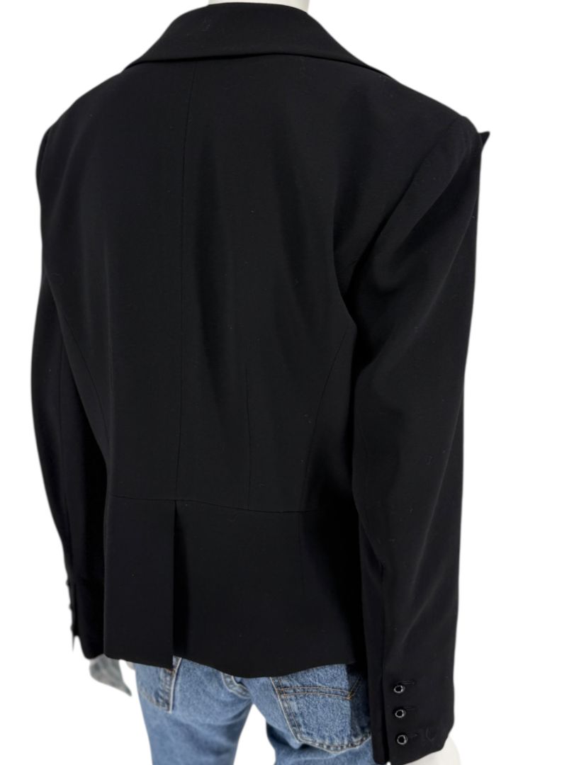 Chanel Black Wool Chain-Closure Tailored Jacket – Size 46