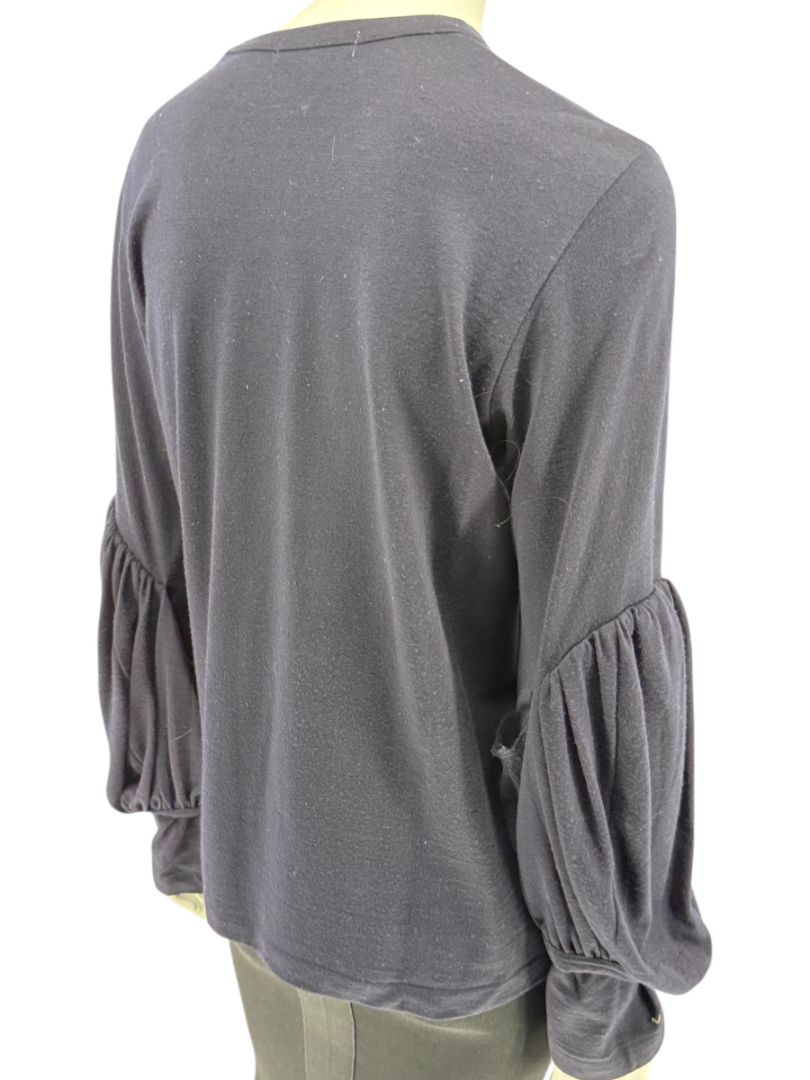 Comme des Garçons Navy Wool Balloon-Sleeve Top – Size L