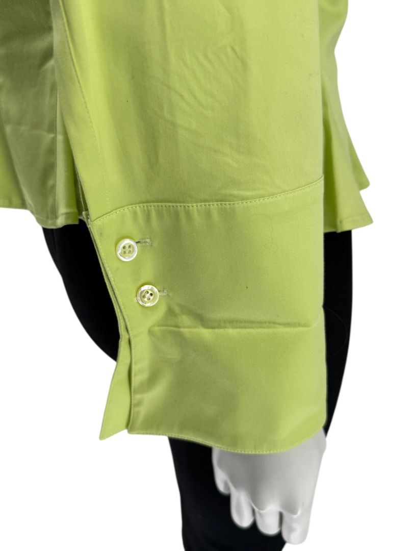 Escada Lime Green Cotton Blend Tailored Blouse – Size 42