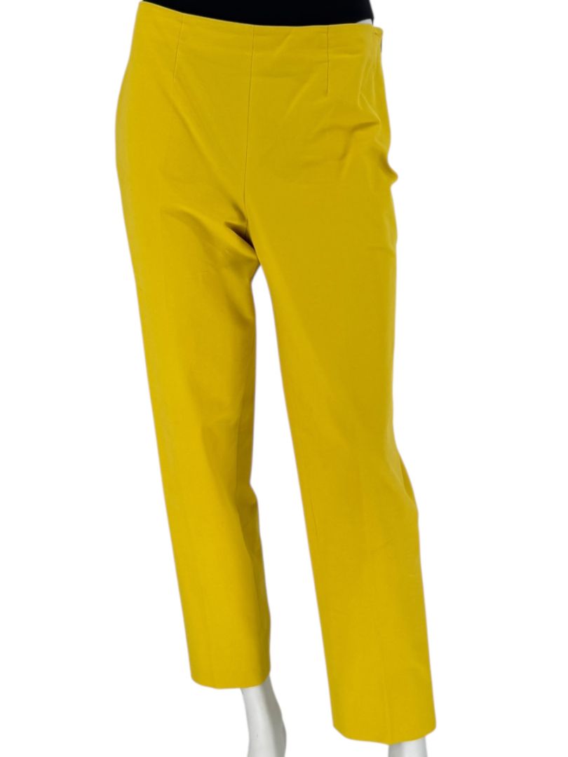 Piazza Sempione “Audrey” Yellow Cropped Pants – Made in Italy – Size 46