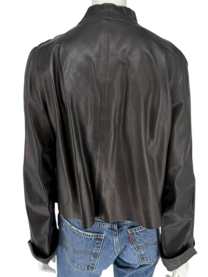 Peter Cohen Black Leather Cropped Jacket – Size M