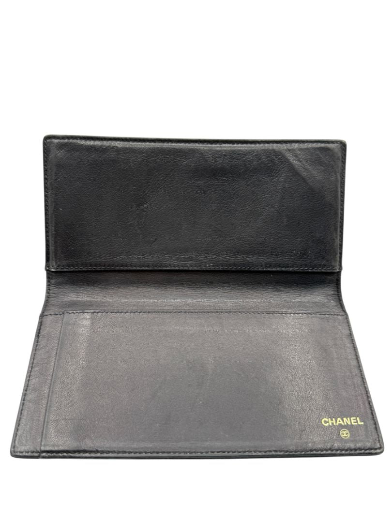 Chanel Black Caviar Leather CC Checkbook Holder – Made in Italy