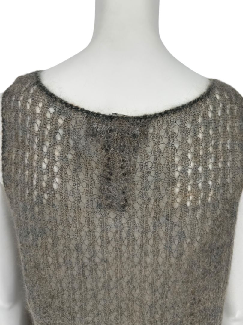 Linda Allard Ellen Tracy “Sage” Mohair Blend Open-Knit Tank – Size XL