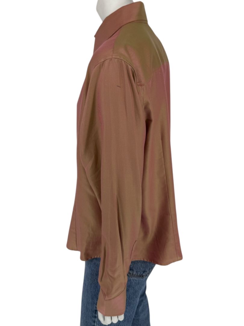 Craig Taylor Copper-Toned Long-Sleeve Button-Down Shirt – Size XL