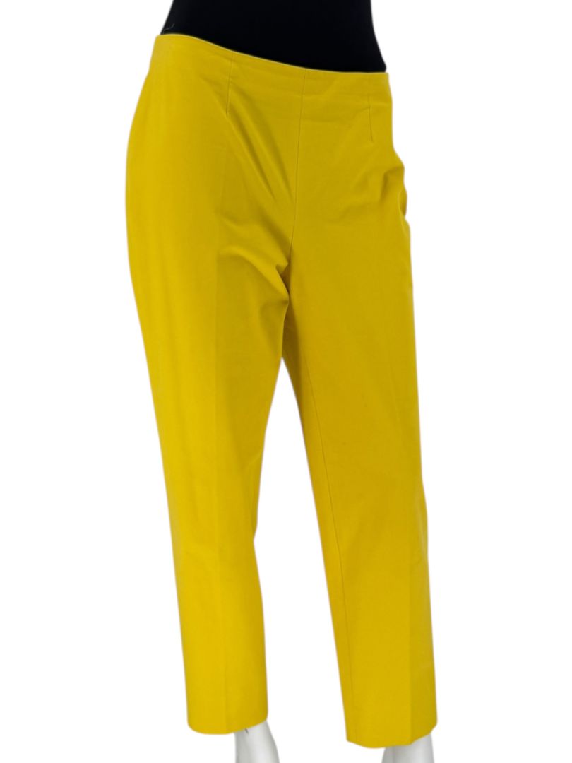 Piazza Sempione “Audrey” Yellow Cropped Pants – Made in Italy – Size 46