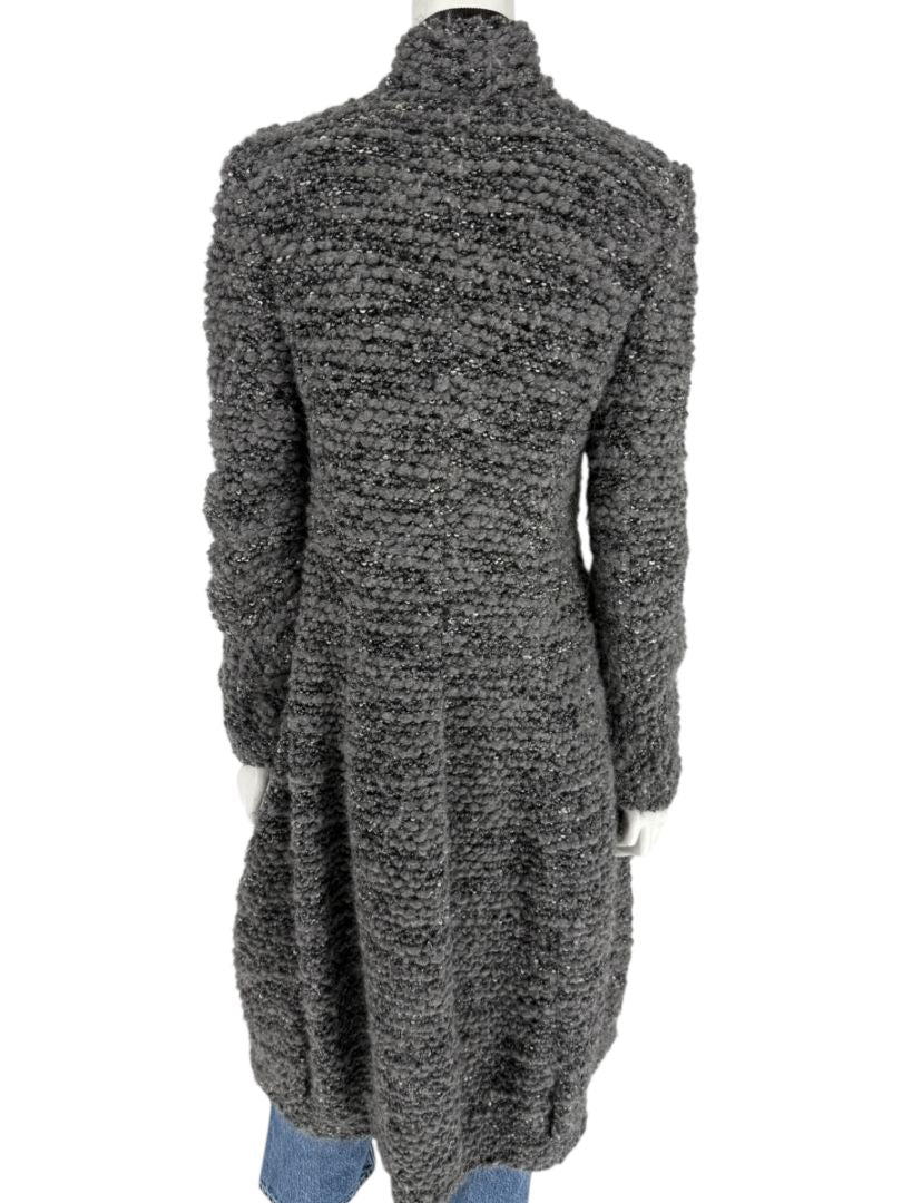 Armani Collezioni Gray Bouclé Knit Coat – Size 10