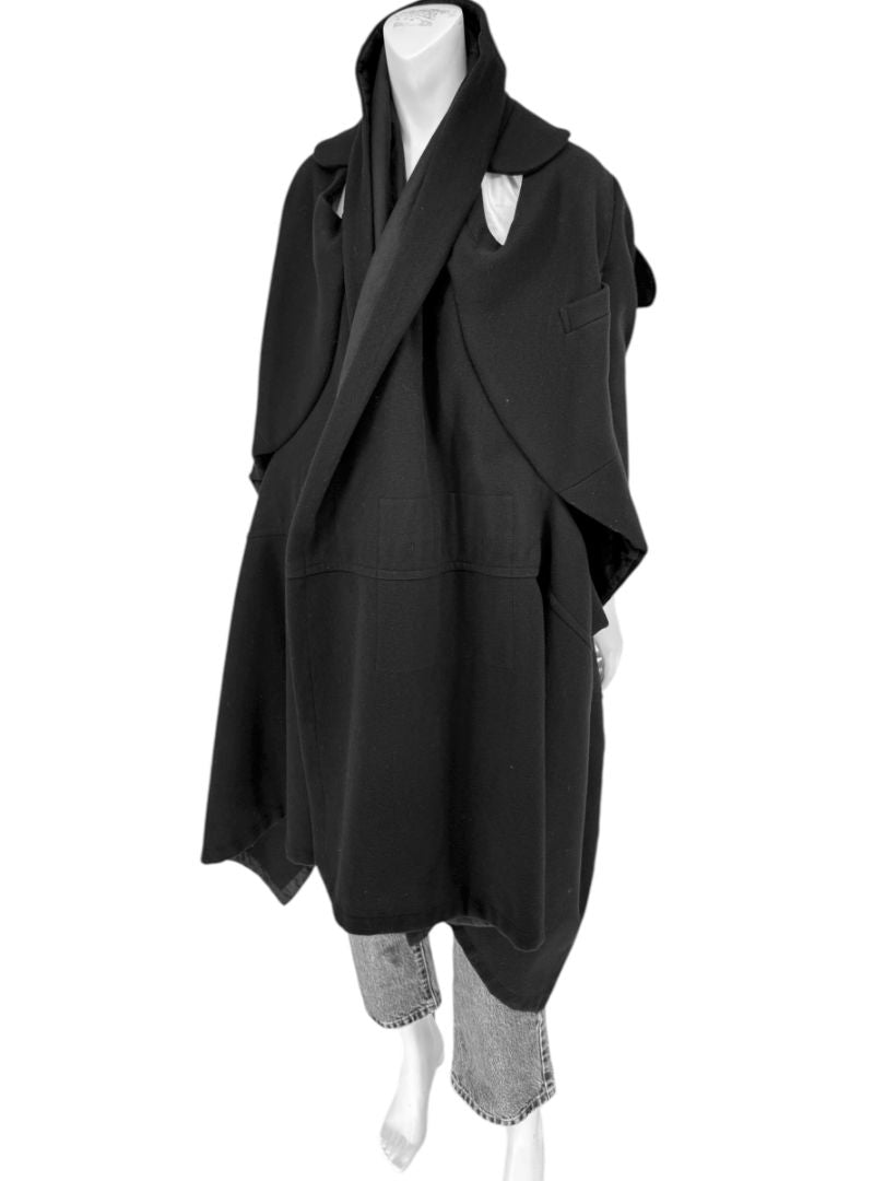 Comme des Garçons Black Wool Sculptural Coat – Fall 2009 – Size S