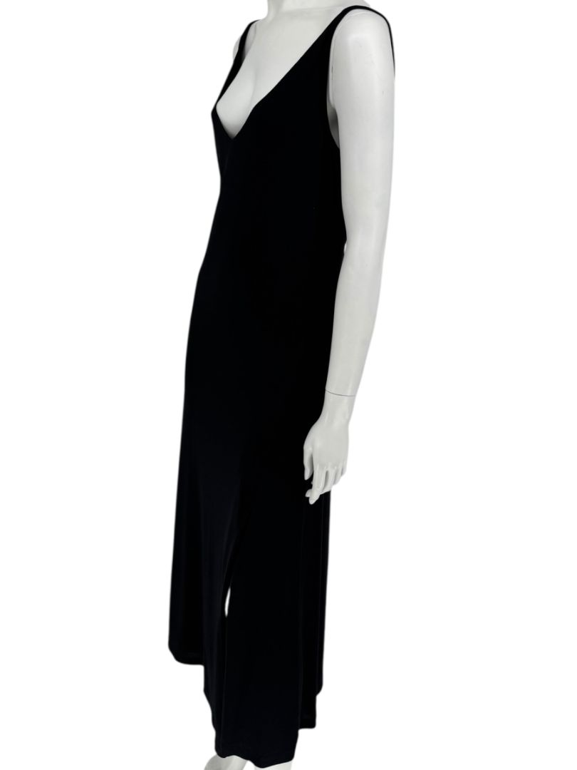 Lida Baday Black V-Neck Slip Dress – Size L