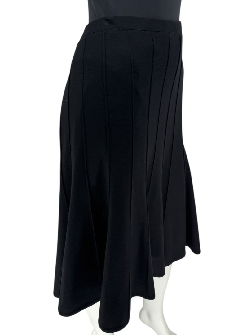 Lida Baday Black Wool Knit Fluted Skirt – Size 12