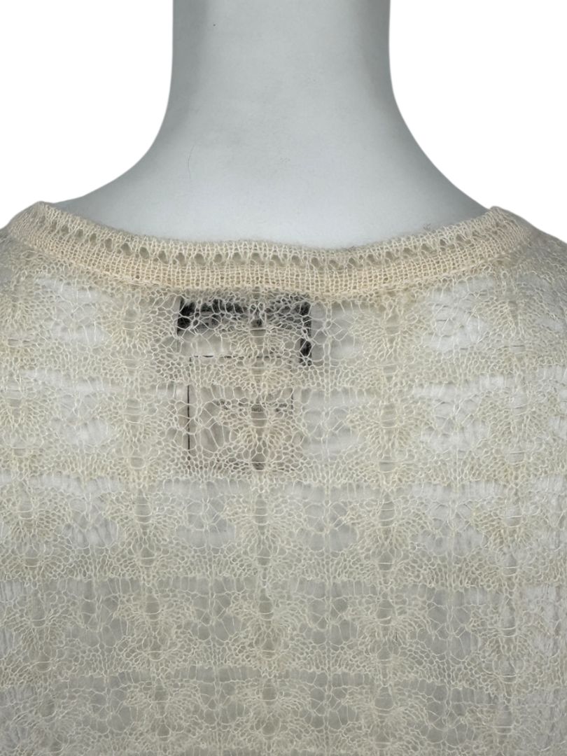 Chanel Ivory Mohair Lace Sleeveless Top – Size 42 (FR)