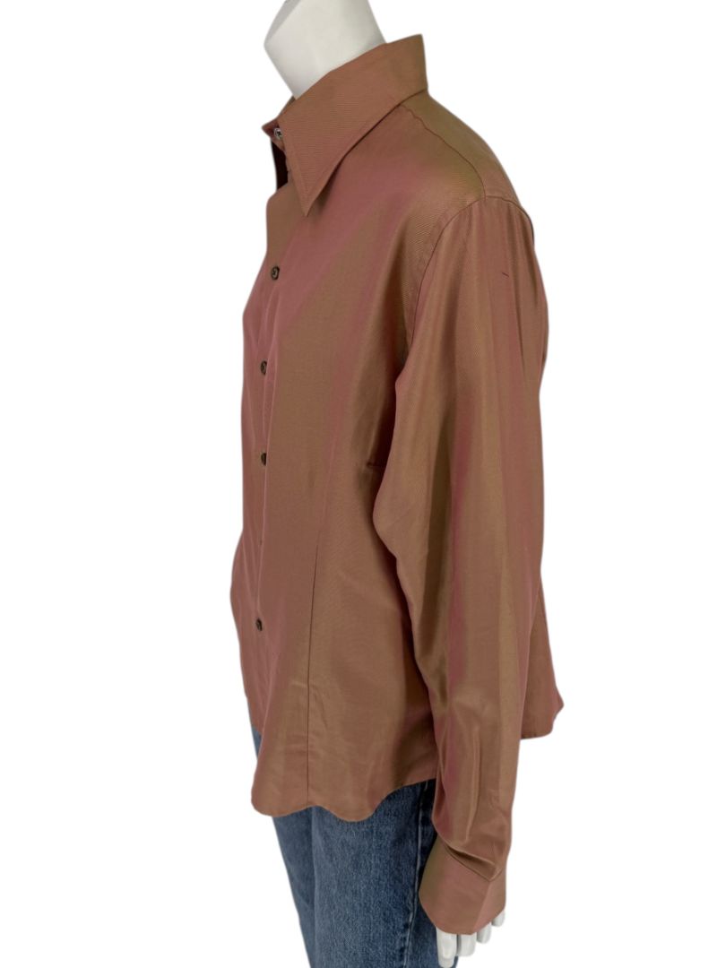 Craig Taylor Copper-Toned Long-Sleeve Button-Down Shirt – Size XL