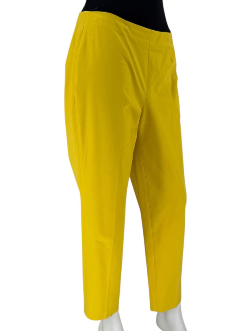 Piazza Sempione “Audrey” Yellow Cropped Pants – Made in Italy – Size 46