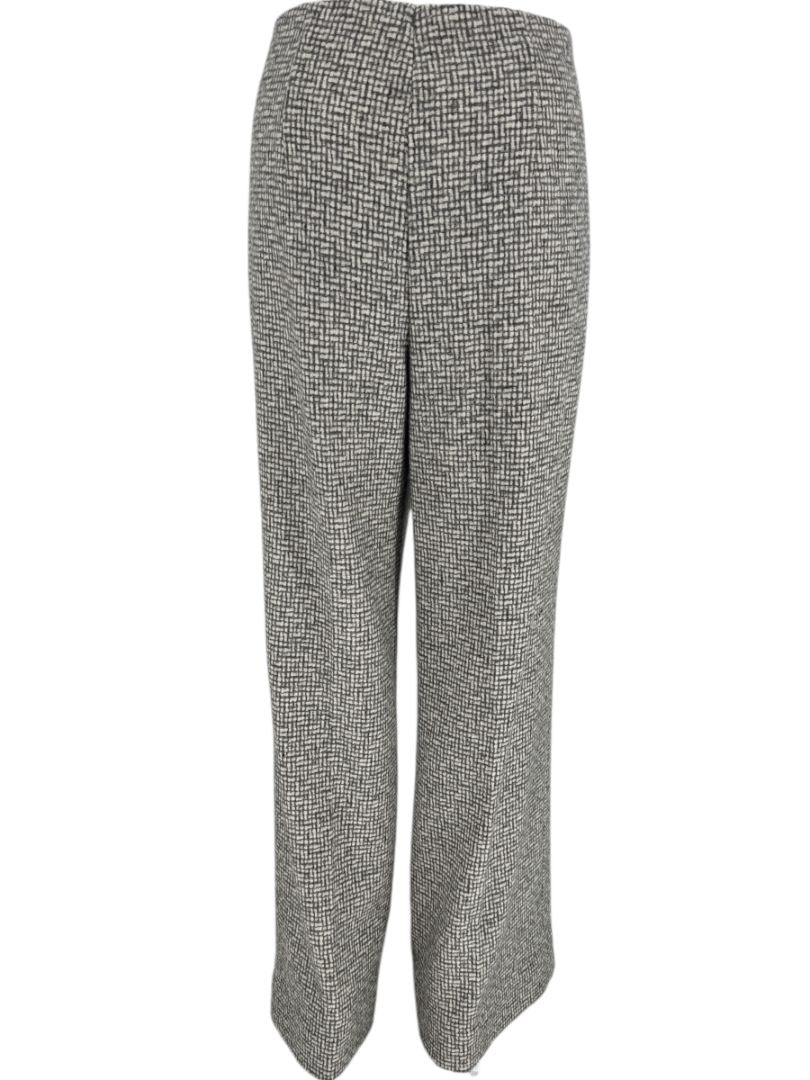 Paule Ka Gray and Ivory Textured Wide-Leg Trousers – Size 44