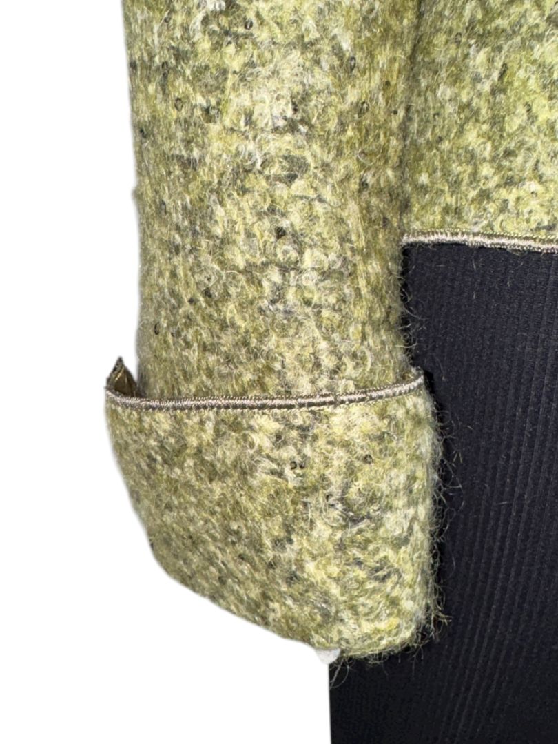 MSIAMO Green Wool Blend Bouclé Jacket – Size 12