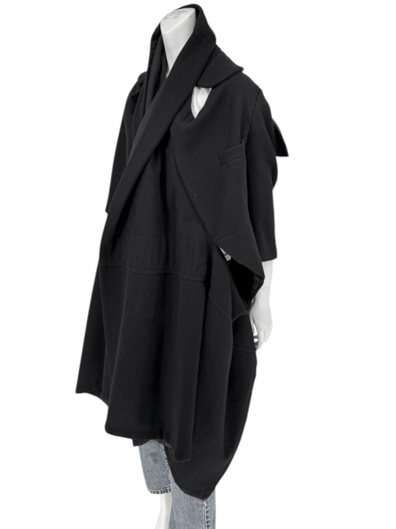Comme des Garçons Black Wool Sculptural Coat – Fall 2009 – Size S