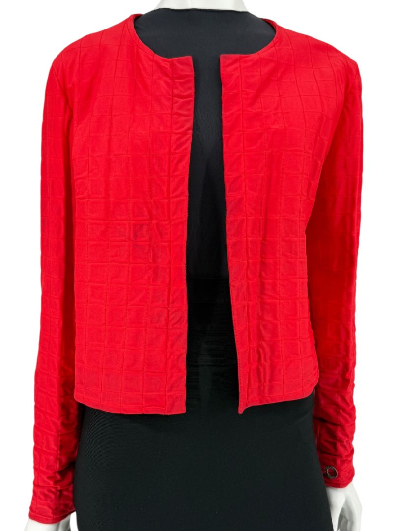 Chanel Red Quilted Identification Jacket – Size 42