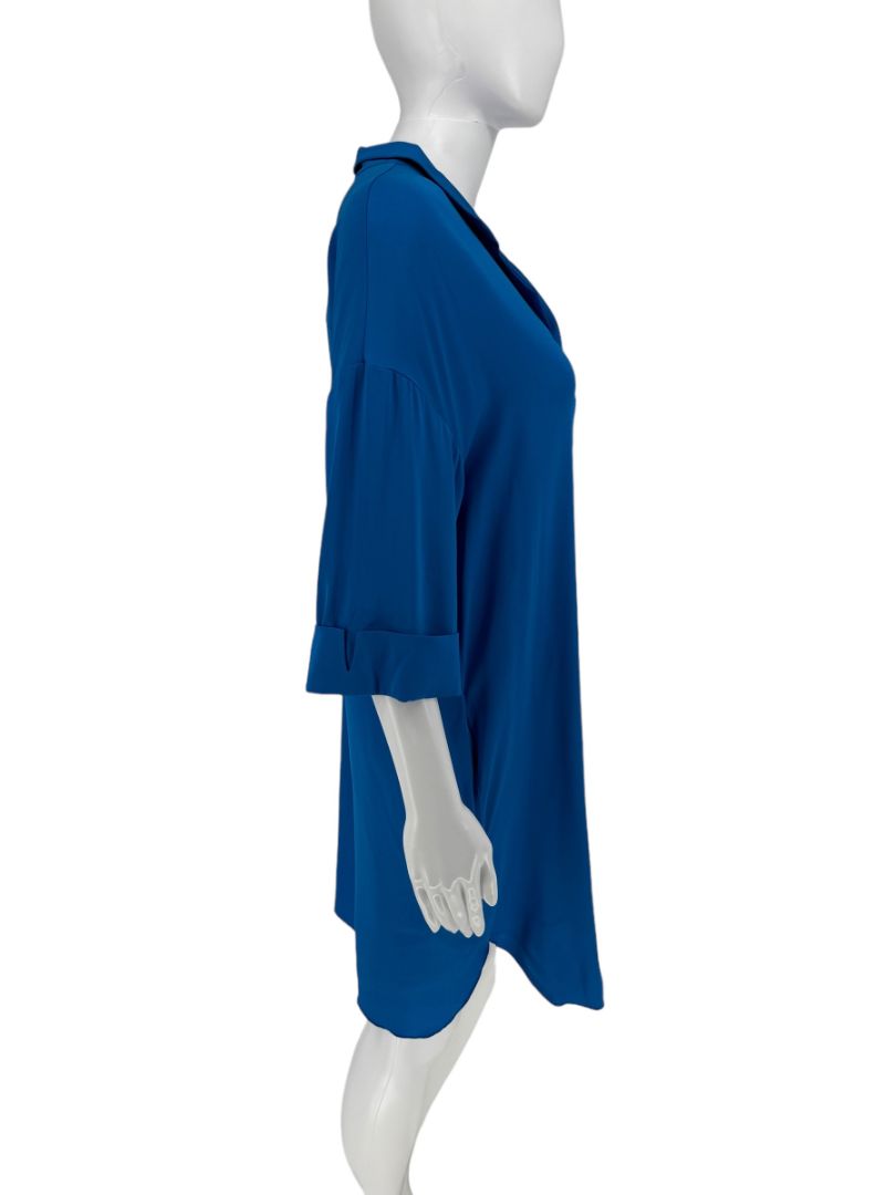 Piazza Sempione Cobalt Blue Collared Tunic Dress – Size IT 38 (Fits Like US 2-4)