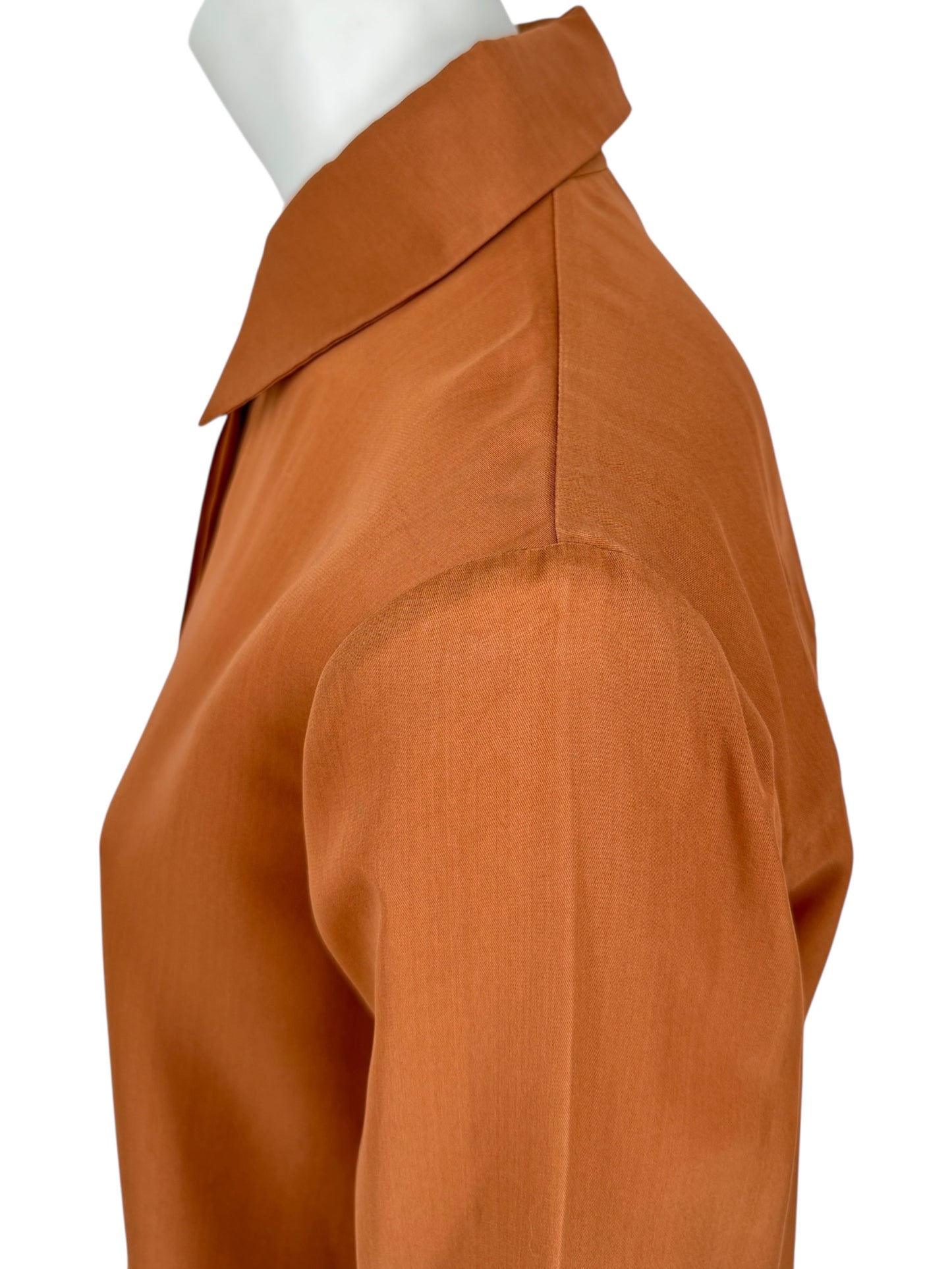 Derek Lam Rust Silk Long Shirt – Size 6 US / 42 IT / 38 FR / 10 GB