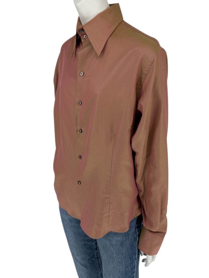 Craig Taylor Copper-Toned Long-Sleeve Button-Down Shirt – Size XL