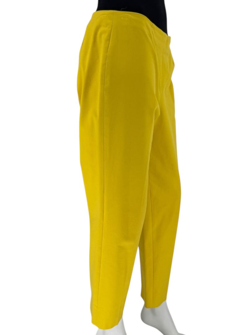 Piazza Sempione “Audrey” Yellow Cropped Pants – Made in Italy – Size 46