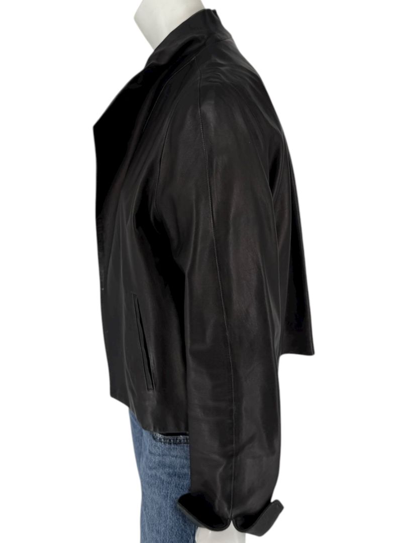 Peter Cohen Black Leather Cropped Jacket – Size M