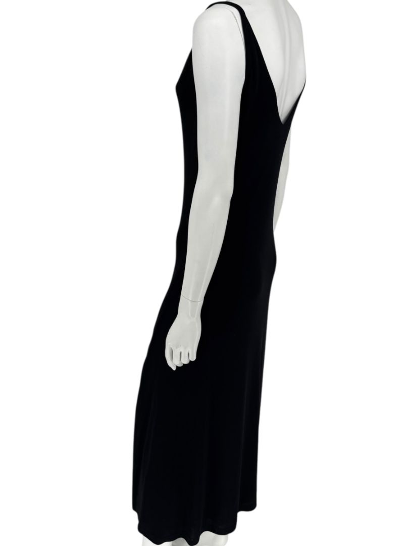 Lida Baday Black V-Neck Slip Dress – Size L