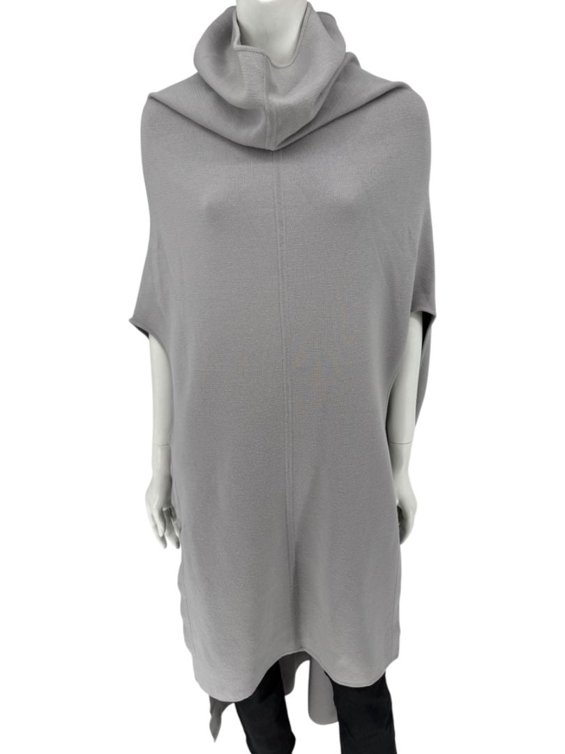 Rick Owens Pearl Grey Sleeveless Knit Funnel Tunic – Size L (IT 48 / US 8)