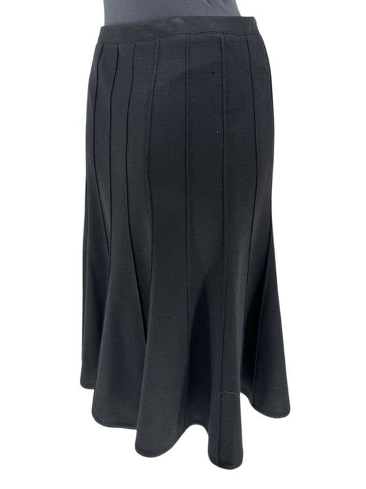 Lida Baday Black Wool Knit Fluted Skirt – Size 12