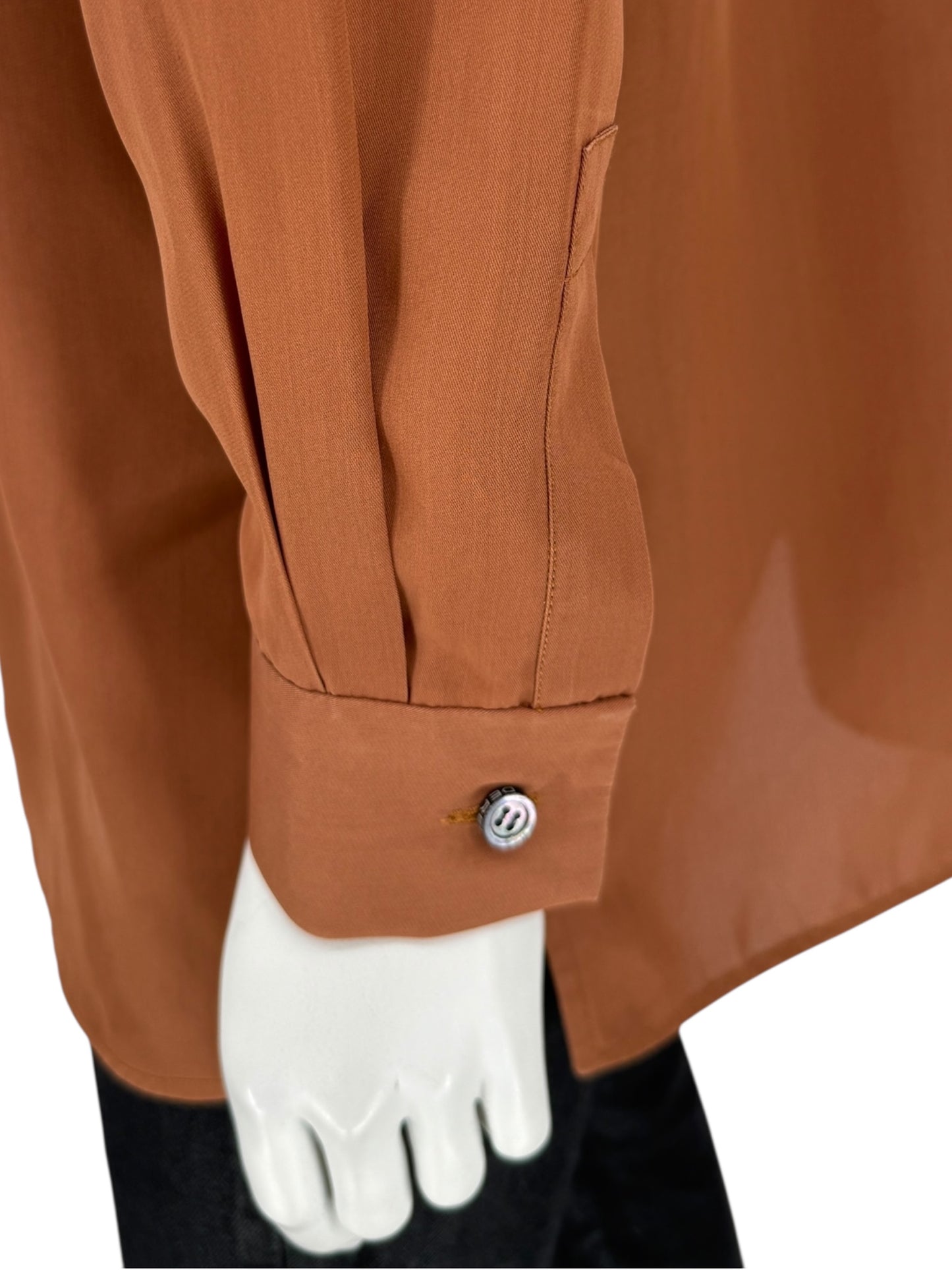 Derek Lam Rust Silk Long Shirt – Size 6 US / 42 IT / 38 FR / 10 GB