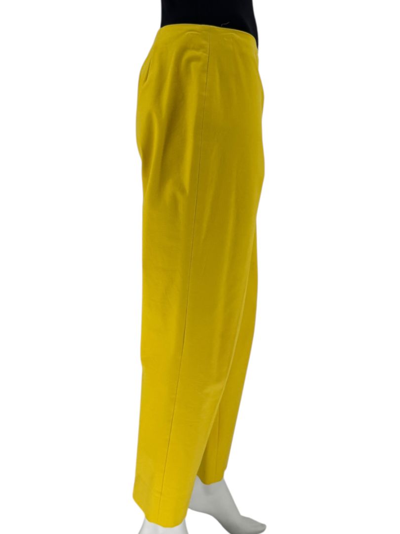 Piazza Sempione “Audrey” Yellow Cropped Pants – Made in Italy – Size 46