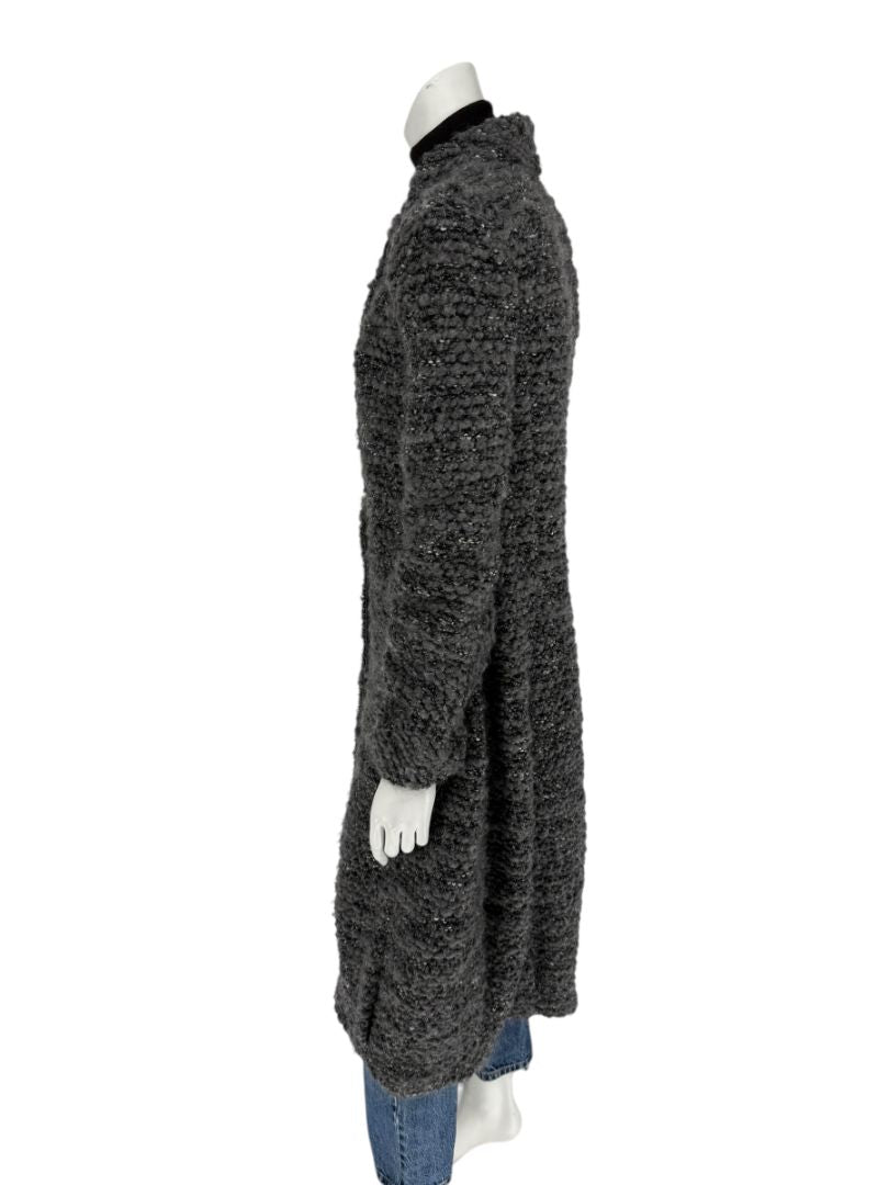 Armani Collezioni Gray Bouclé Knit Coat – Size 10