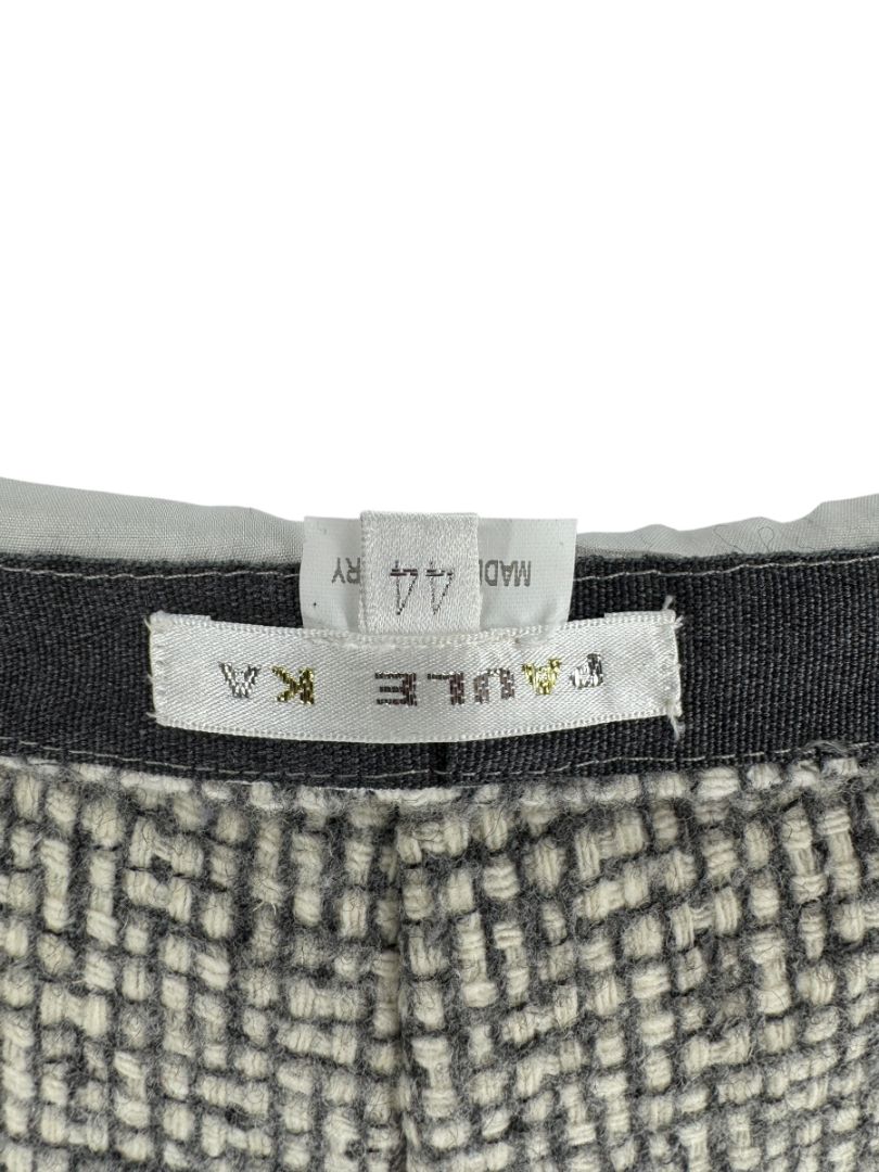 Paule Ka Gray and Ivory Textured Wide-Leg Trousers – Size 44