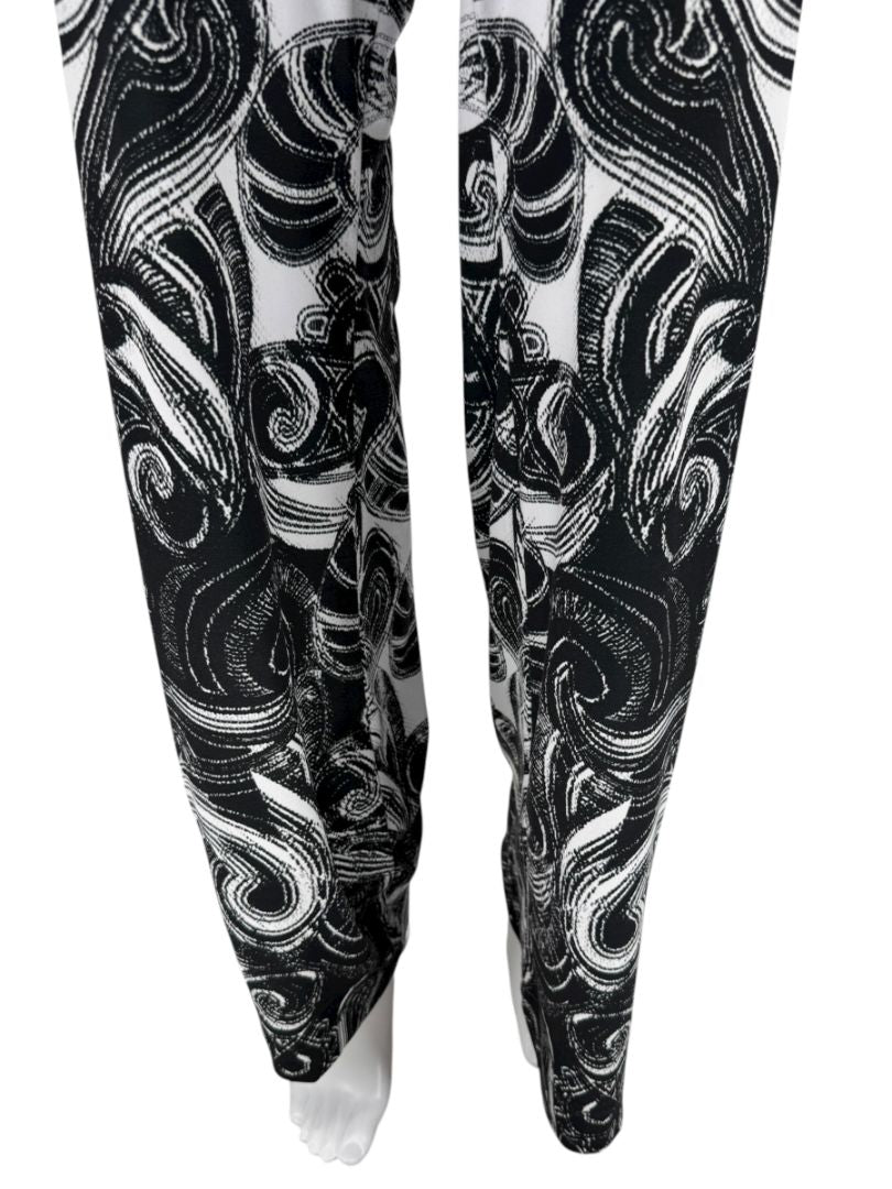 Anatomie Black and White Baroque Print Slim Pants – Size L