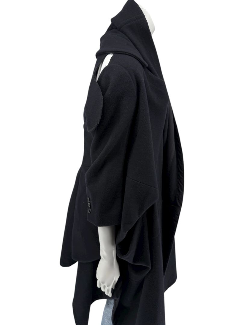 Comme des Garçons Black Wool Sculptural Coat – Fall 2009 – Size S